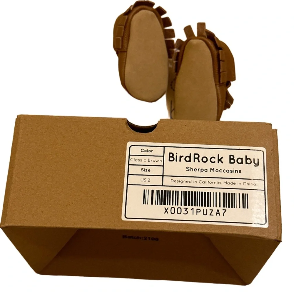 BIRDROCK BABY Classic Brown Baby Moccasins